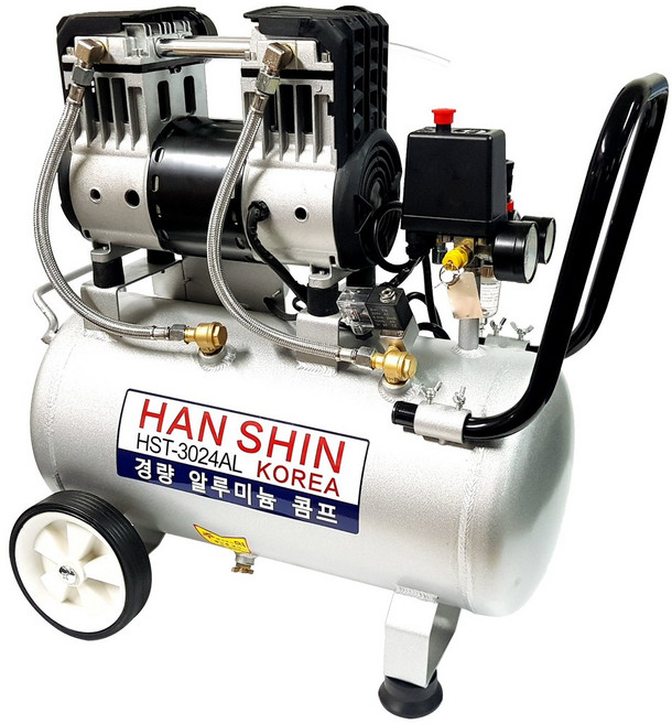 한신테크툴 알루미늄 저소음 3마력 컴프레셔 24L HST-3024AL, 1개