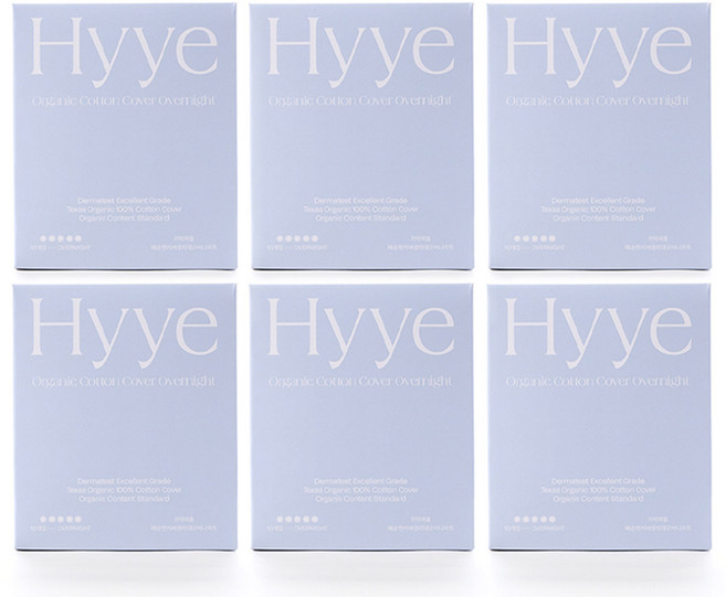 혜 유기농 순면커버 생리대 날개형, 오버나이트, 10개입, 6개