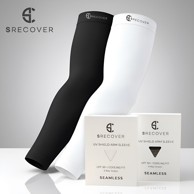 SR8 에스리커버 팔토시 암슬리브 여름 자외선차단 스포츠 쿨토시 러닝 등산 골프 낚시, 1세트, 화이트(White)