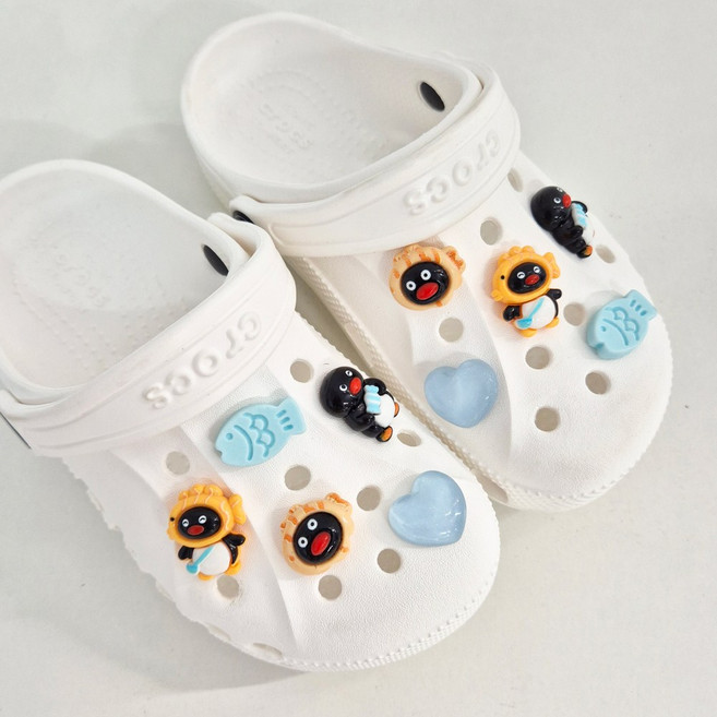 신발 꾸미기 펭귄 핑구 캐릭터 파츠 세트 10p