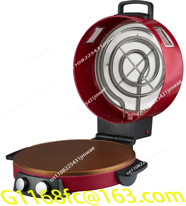 홈베이킹에 적합합니다 16인치 온도 조절 전기 피자 오븐 및 아랍 빵, 01 빨간색