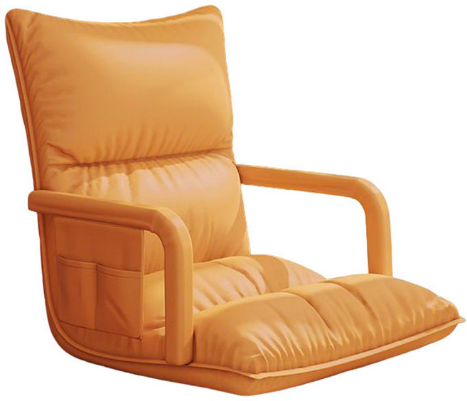 가정용 각도조절 등받이 좌식의자 원룸 기숙사 1인용 소파 팔걸이 의자 YSQ, 1개, 오렌지