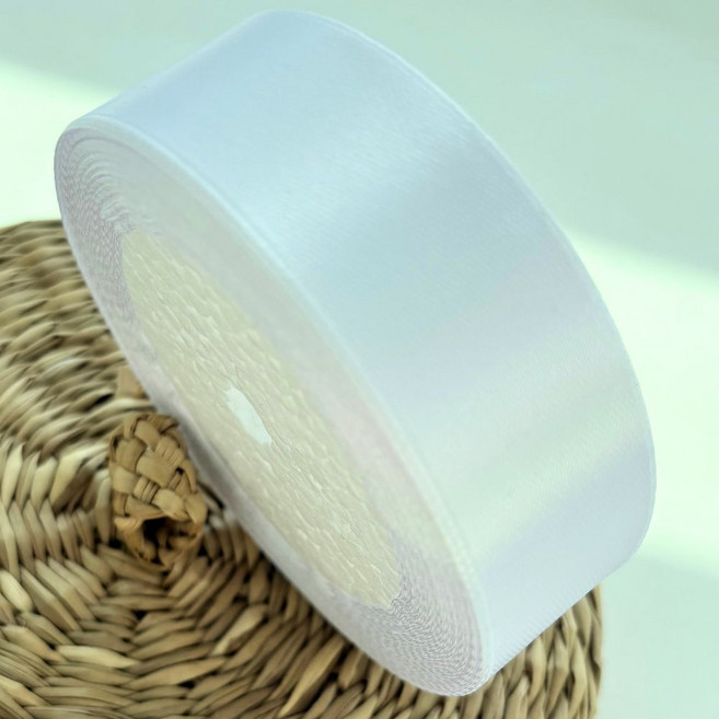 상일상회 선물 포장 리본 새틴 끈 25mm, 펄화이트