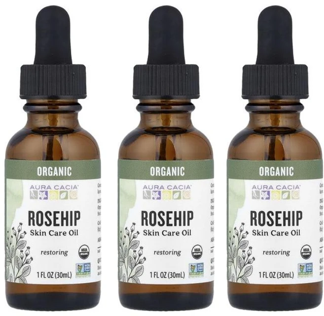 Aura Cacia organic 로즈힙 오일 30ml x3팩, 3개 - 쿠팡