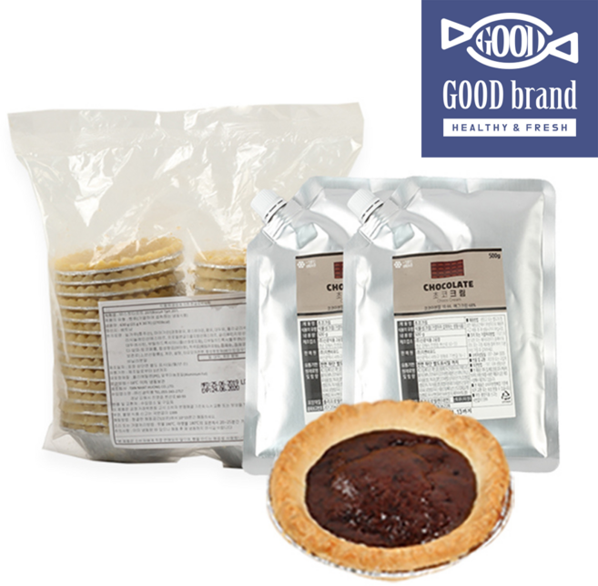 굿브랜드 페스츄리 쉘 30개+초코크림 500ml+500ml 타르트생지 에그타르트 만들기 세트, 1개