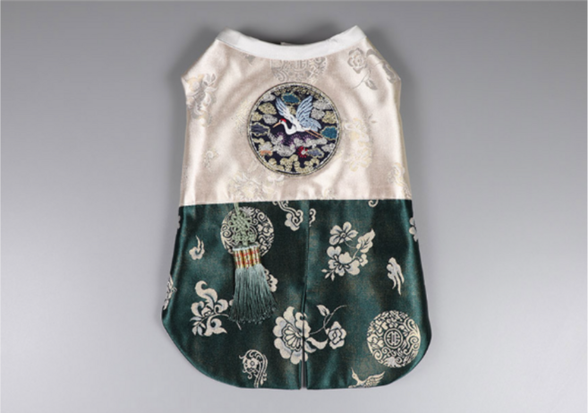 메종드독 강아지한복 별하쾌자, 1개, 그린