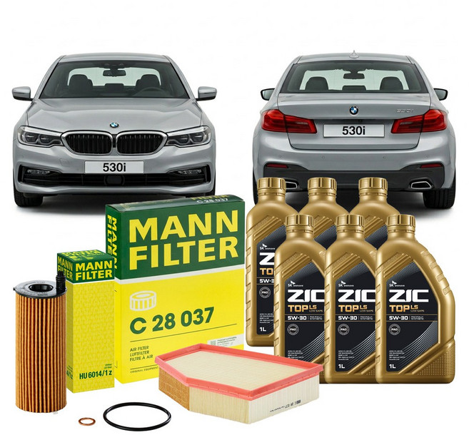 BMW 5시리즈 520i 17.07- G30 G31 F90 B48B20A 가솔린 엔진오일세트 만필터+지크탑, 차량 정보 확인하였습니다.