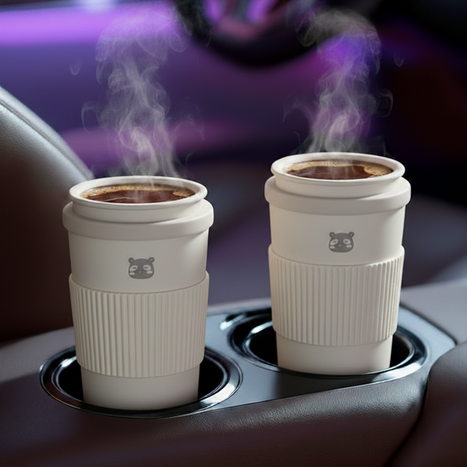 믿추 보온 보냉 컵홀더 차량용, 화이트, 2개