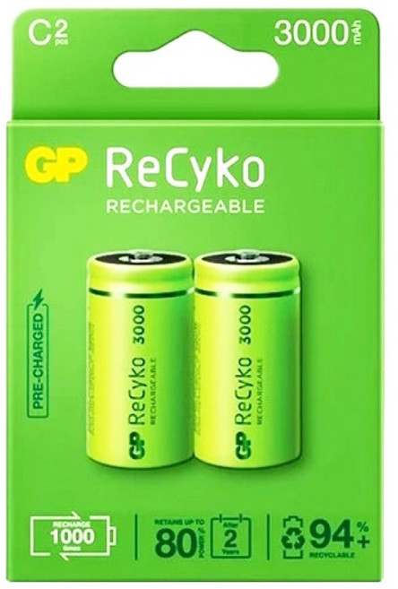 GP 超霸 低自放充電電池, 1個, 2號2入