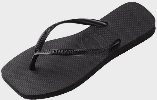 하바이아나스 HAVAIANAS 슬림 스퀘어 플립플랍 Black