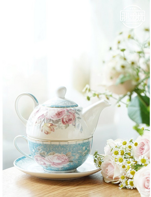 영국식 티팟세트 티포원주전자+찻잔 1세트, 1개, 주전자+찻잔1세트