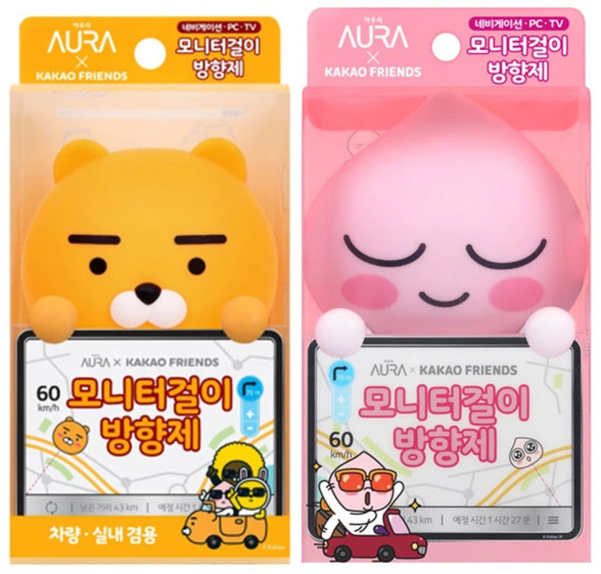 카카오 프렌즈 모니터 걸이형 방향제, 1세트