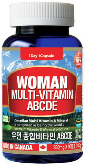 우먼종합비타민ABCDE오메가3/칼슘/유산균/콜라겐, 1개, 90정