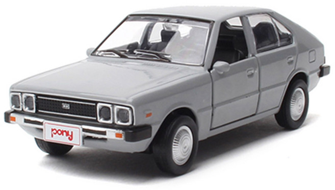 도스 정품 현대 미니카 포니 1:38 Scale (레드/블루/그레이/옐로우/그린) 다이캐스트, 현대포니-그레이