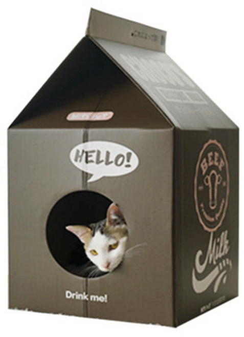 H테크 미스펫 우유팩 하우스 스크레쳐 초코우유 MKB01 고양이, 본상품선택, 1개