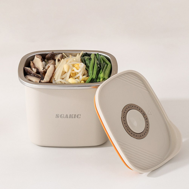 SGAKIC 스텐 밀폐용기 전자렌지 반찬통 연마제 없는 김치통 냉장고정리, 1개