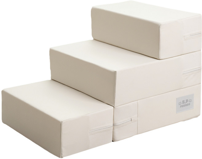 3단 2단 좌우 변형 쉼터까지! 우리 아이 관절 건강을 위한 논슬립 듀얼 펫 스텝 비피프렌즈, 논슬립 그레이 L(사이즈 UP), 1개