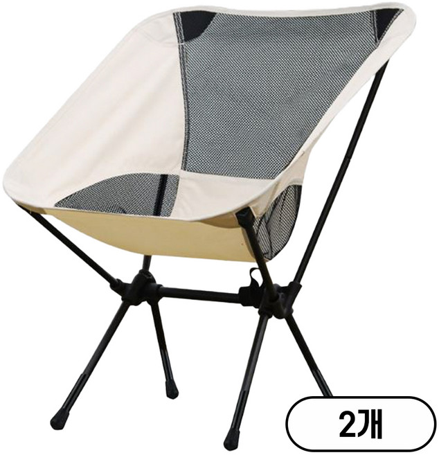 저스트캠프 접이식 캠핑의자 옥스포드 경량 캠핑체어, 로우체어 (크림화이트), 2개