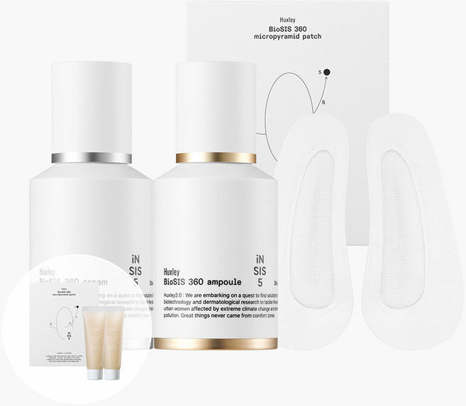 헉슬리 바이오시스 360 앰플 30mL + 크림 30mL + 마이크로피라미드 패치(3매입) 3종 세트, 헉슬리 바이오시스 360 앰플 30mL + 크림 30m