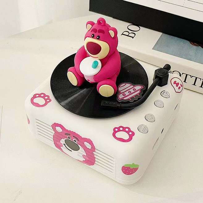 聽海助眠藍牙音箱 高音質無線白噪音氛圍燈 水波紋藍牙音響, 1個, 感情白+小熊公仔【音質較差】