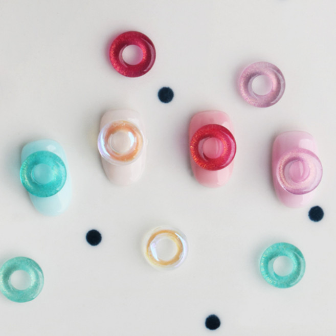 데코46 도넛링 네일파츠 (2개입), 3-그린