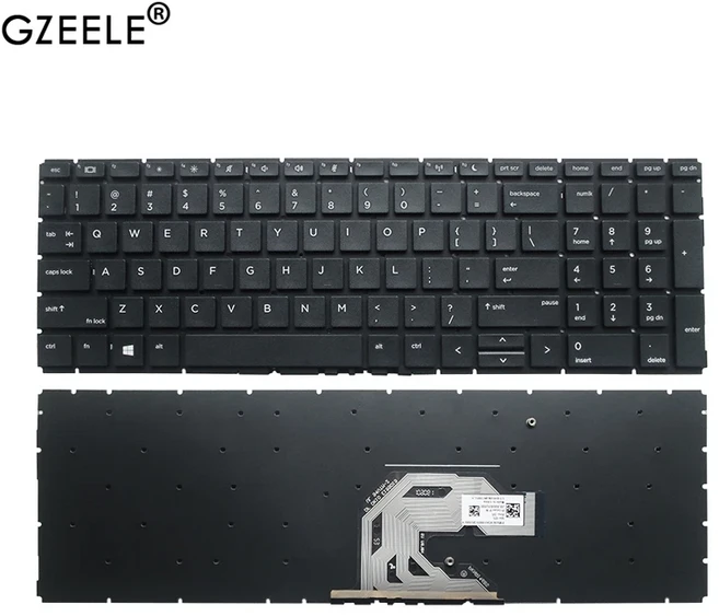 백라이트 없는 노트북 키보드 hp 호환 Probook 450 G6 G7 455R HSN-Q16C 미국 RU US SP UK, 05 OEM US NO backlit