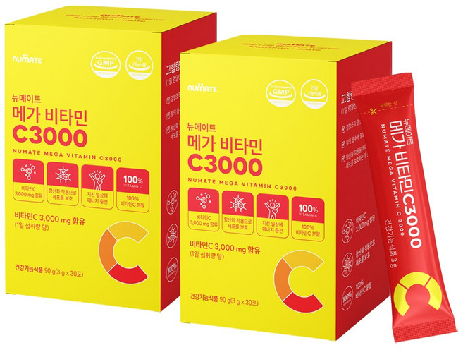 뉴메이트 메가 비타민C 3000 (2박스2개월분), 30회분, 2박스