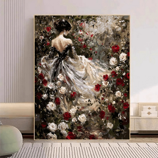 DIY 유화그리기 위메이크페인팅 명화그리기 인테리어 분위기있는 집데이트, C, 40x50CM+ 나무 프레임