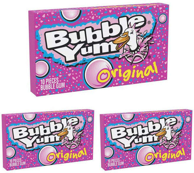3개세트 버블얌 풍선껌 오리지널 버블 껌 10개입 총30개 BUBBLE YUM Original Flavor Chewy, 80g, 3개