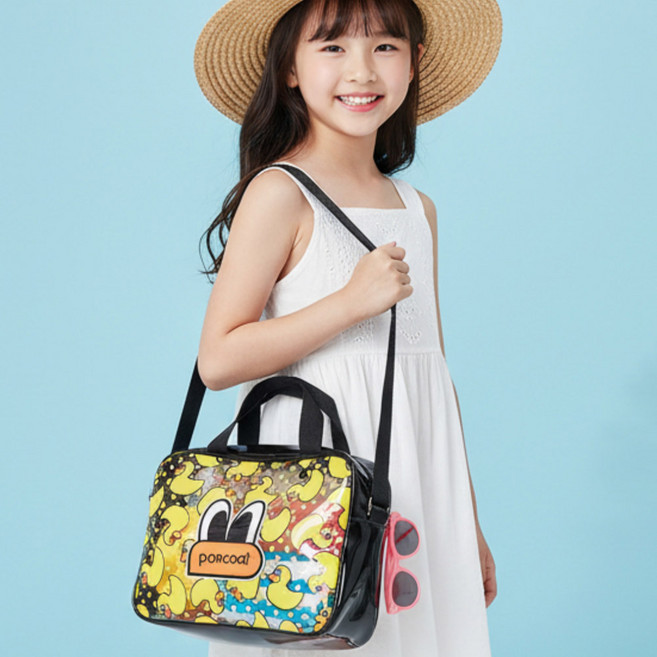 캐릭터 공룡 가방 수영가방 투명 수영장 수영복 크로스백 아동 유아 여행 비치백 팬콧 핑크퐁 카봇