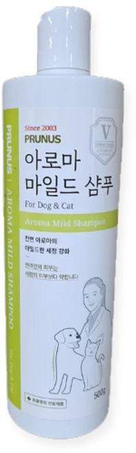 강아지 반려견 모발 보호 세정 자연 유래 성분 프루너스 마일드 샴푸, 1개, 500ml - 쿠팡
