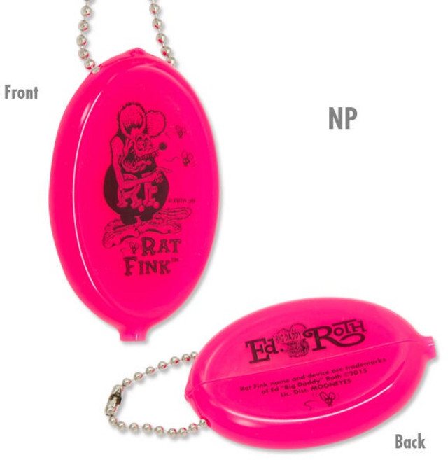 RAT FINK - RAF455 Oval Coin Case 橡膠 零錢包 (NP 螢光桃紅) 化學原宿