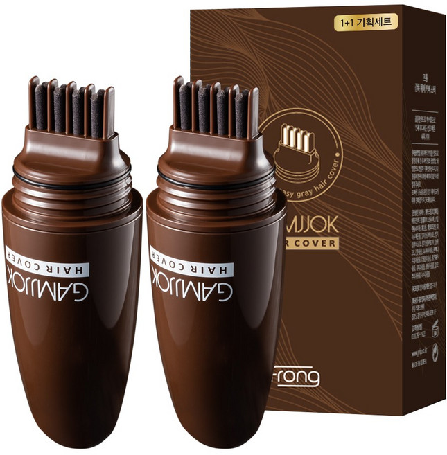 프롱 감쪽 헤어 새치 커버 틴트 스틱 8ml, 브라운, 2개