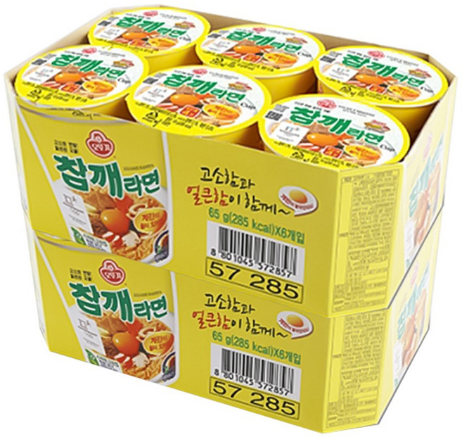 오뚜기 참깨라면 컵라면 65g x 12개입 작은컵, 12개