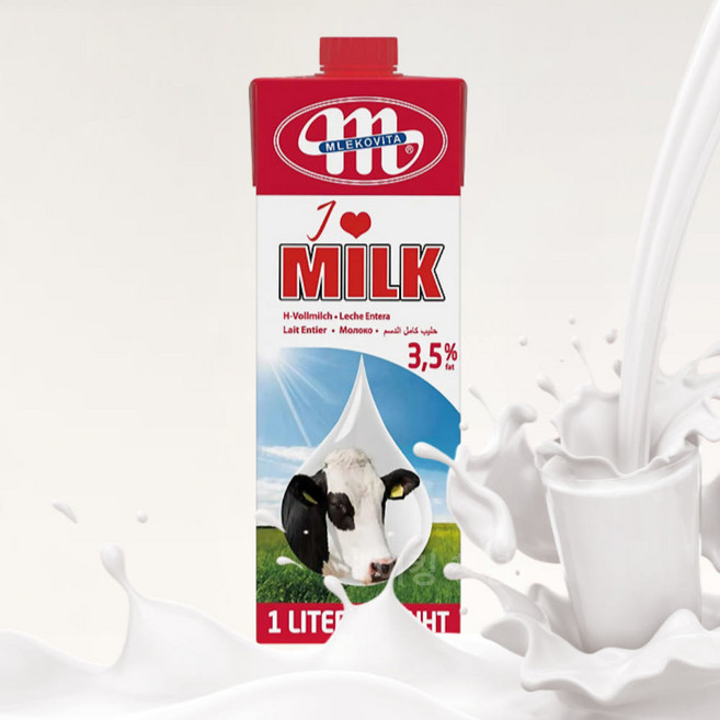 믈레코비타 아이러브밀크 3.5% 멸균우유, 1L, 1개