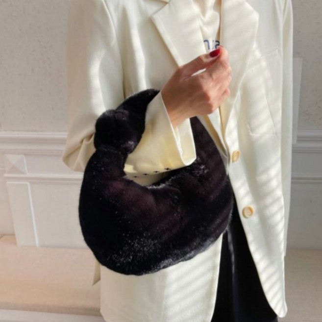 아트니 밍크 페이크퍼 털가방 미니 토트백