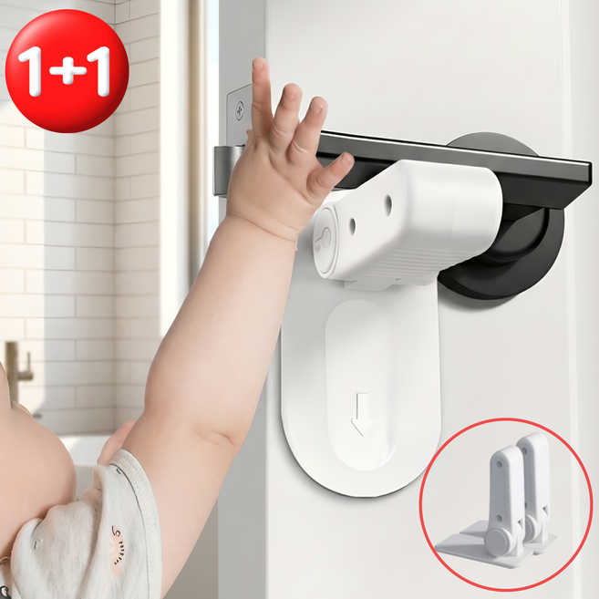 코르빈 안심핸들 무타공 현관문 방문 안전 잠금 장치, 2개