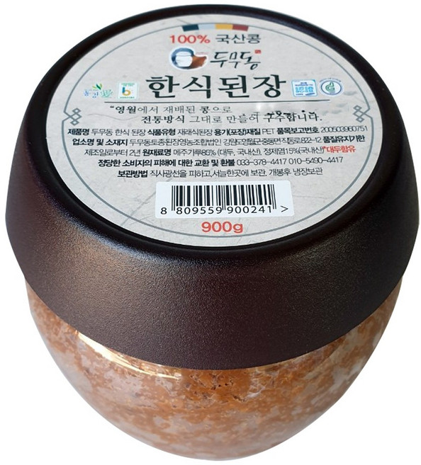 영월 두무동 한식 된장 900g, 1개
