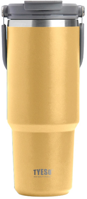 TYESO 304不銹鋼手提保溫杯, 黃色,900ml, 1個, 900ml