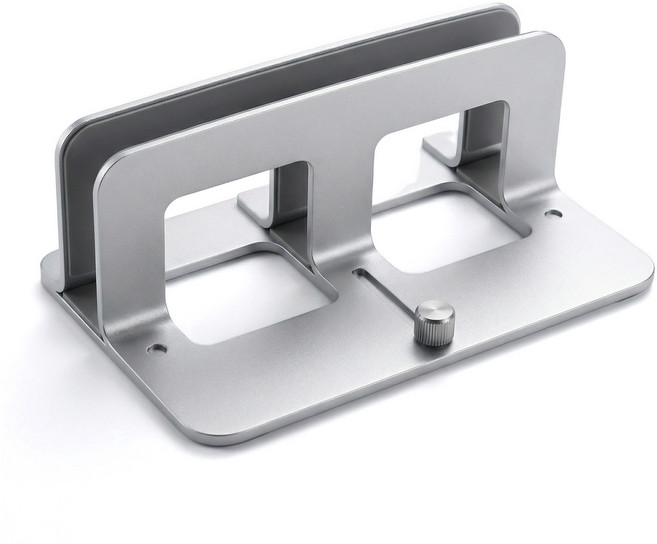 BuddhiGear 노트북 수직 거치대 금속 스탠드 폭 조절 가능 맥북 갤럭시북 호환 책상 정리용, 1개, 은색