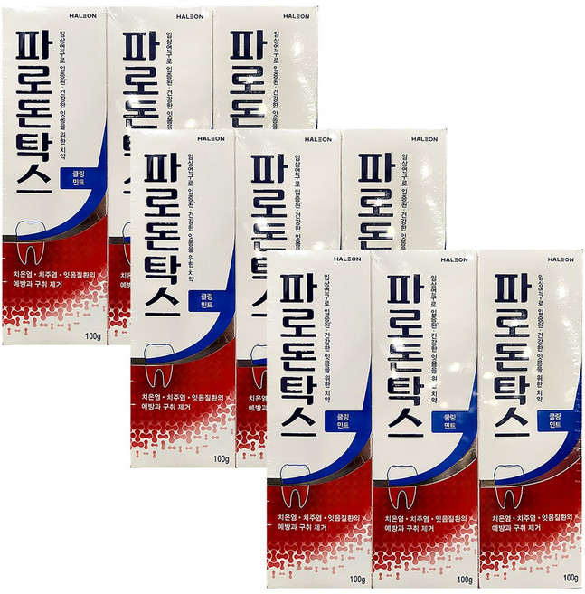 파로돈탁스 후로라이드 쿨링민트치약, 100g, 18개