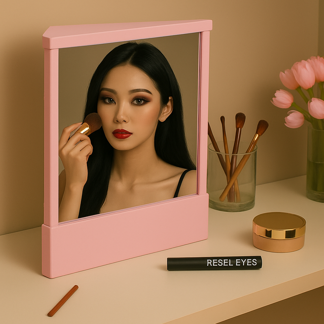 이이공브이샵 리얼리티 무반전거울 좌우반전 좌우대칭 거울, 핑크