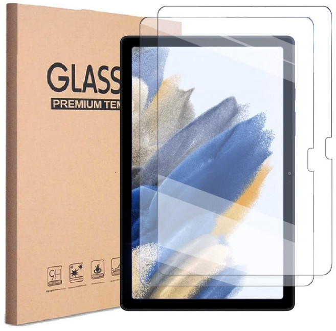 1+1 갤럭시탭A8 10.5 호환 강화유리 액정 보호필름2장 SM-X200 X200N X205 X205N 삼성 2022 아이친구, 강화유리 액정 필름 1+1 (2장)