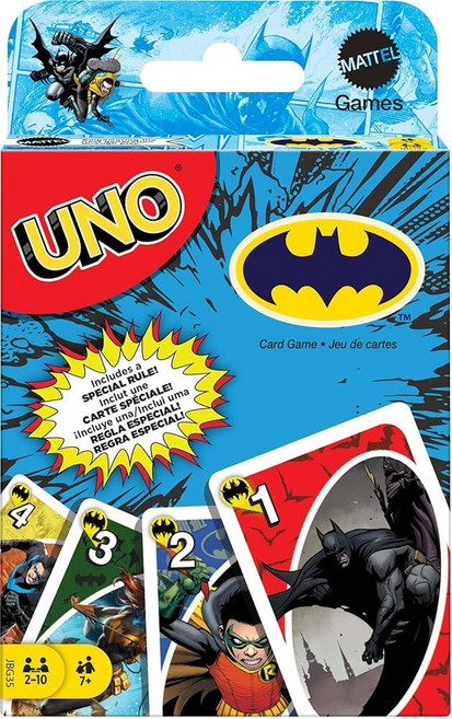 Mattel Games 어린이 가족 여행 및 캠핑을 위한 UNO F1 카드 게임 덱은 포뮬러 1 레이싱 세계의 이미지가 특징입니다, 우노 배트맨