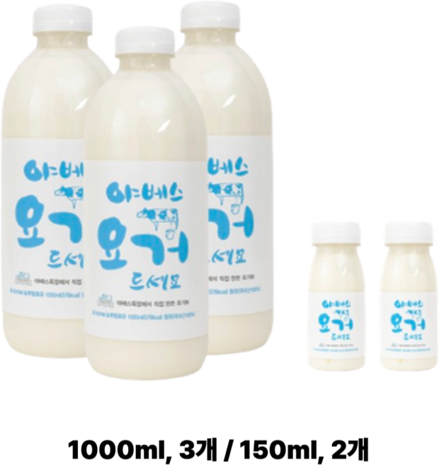 야베스목장 수제요거트 야베스요거드세요 플레인 1000ml X 3개+150ml X 2개, 3개, 1L