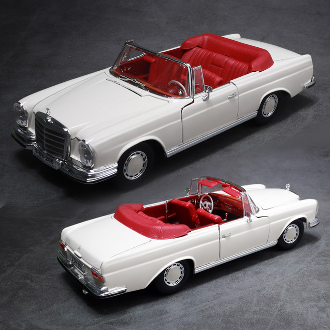 마이스토 1:18 메르세데스 280SE 까브리오 크림 다이캐스트 자동차장난감 모형차