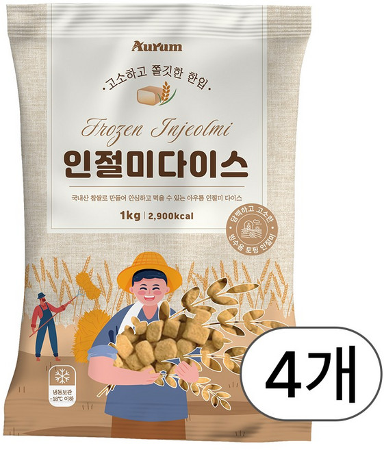 아우름 빙수용 인절미 다이스 1kg, 4개