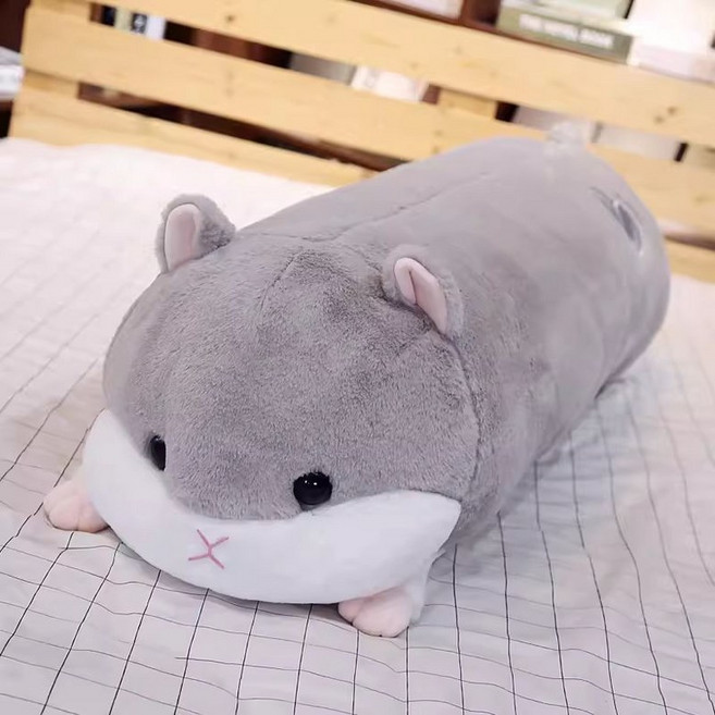 인형 사계절 베개 롱쿠션 대형 찹쌀떡 바디필로우 햄스터, 그레이 햄스터 롱 베개