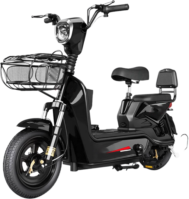 텔픽 전기자전거 26년 신형 전동 스쿠터 고출력 자토바이 출퇴근, 레드, 경량스틸