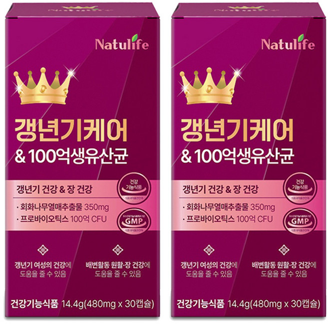 여성 갱년기 유산균 YT1+갱년기 케어 100억 유산균세트/프리미엄 여성 갱년기 케어 100억 생 유산균 식약청인증 영양제, 2개, 30회분